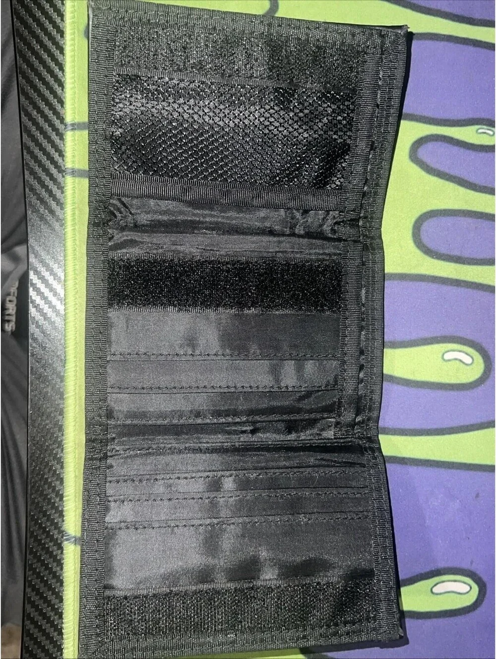 Vintage Black Trifold Wallet Jack Skellington Skull Crossbones Disneyland